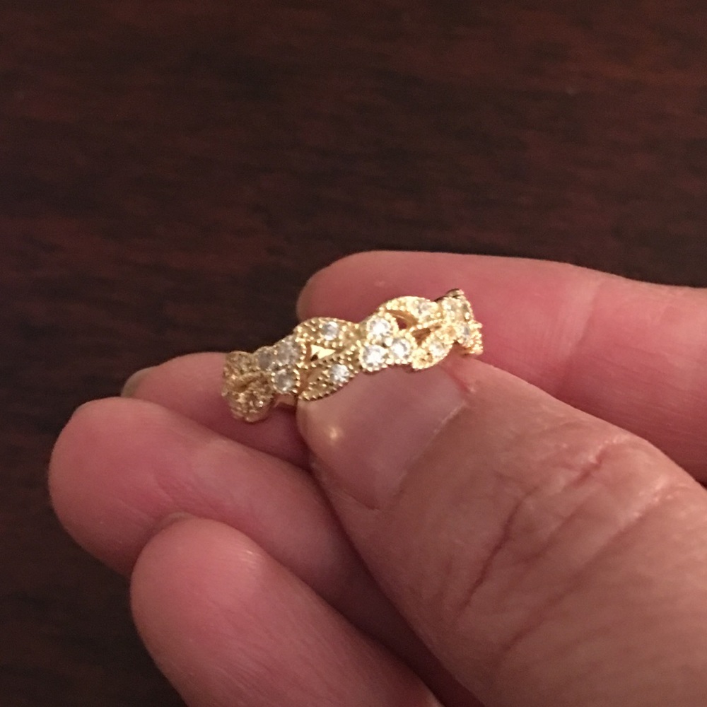 18K gold plated CZ sterling silver Sam & Co ring - Picture 7 of 12